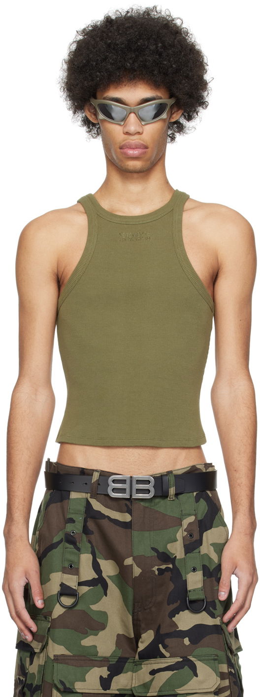 Tanktop VETEMENTS Embroidered Tank Top Grøn | UE64TO140Z