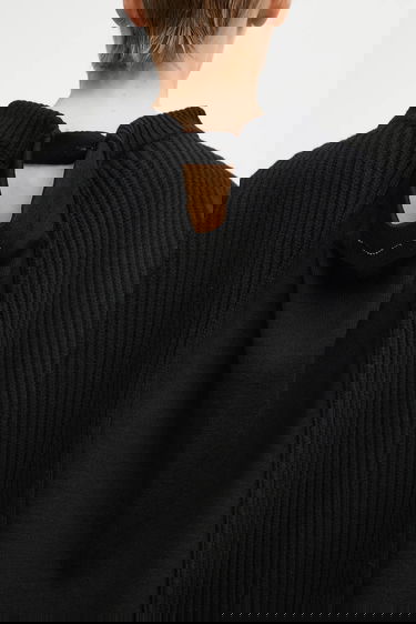 Sweater Maison Margiela Oversized Ribbed Wool Blend Mock Neck Sweater MM6 Maison Margiela Sort | S62HL0042.M13192.900, 4
